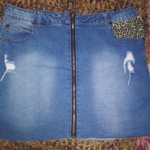 Zip up Jean skirt